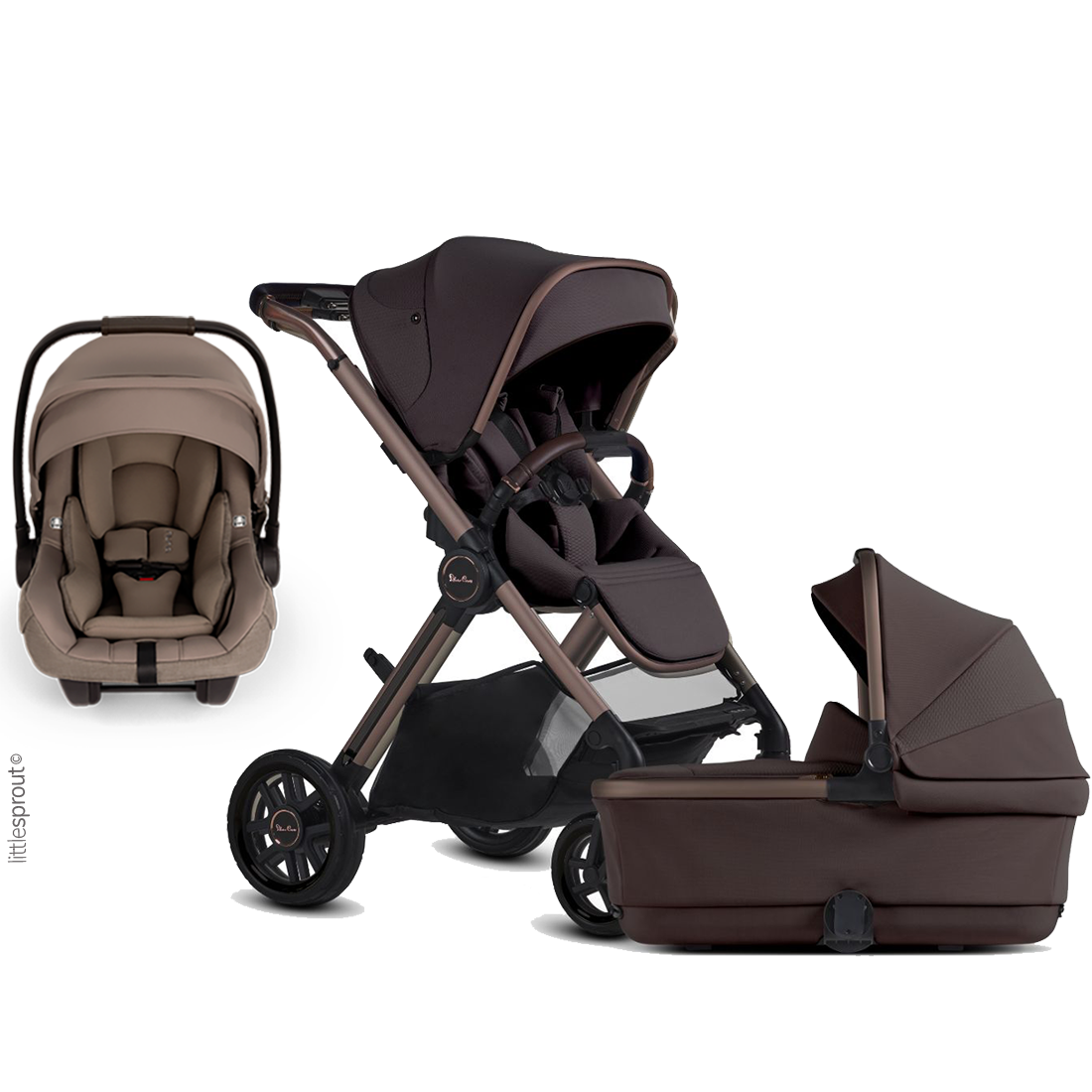 Silver Cross Reef 2 Stroller + Bassinet + Nuna Pipa RX / Pipa Aire RX Travel System