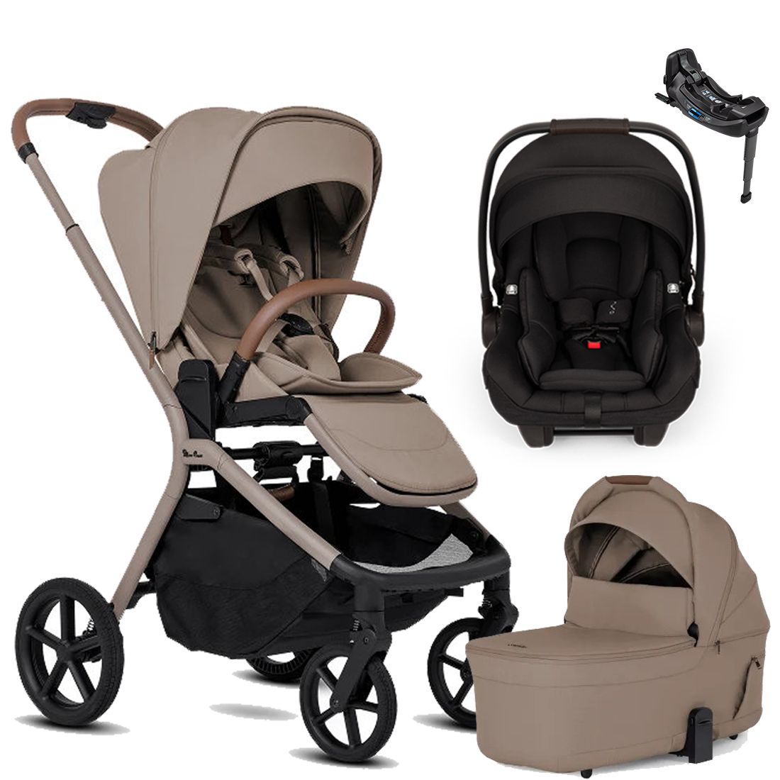Silver Cross Breez Stroller + Bassinet + Nuna Pipa RX / Pipa Aire RX Travel System