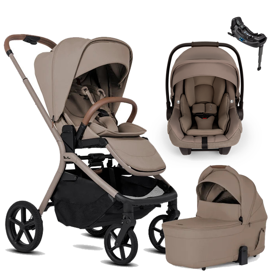 Silver Cross Breez Stroller + Bassinet + Nuna Pipa RX / Pipa Aire RX Travel System