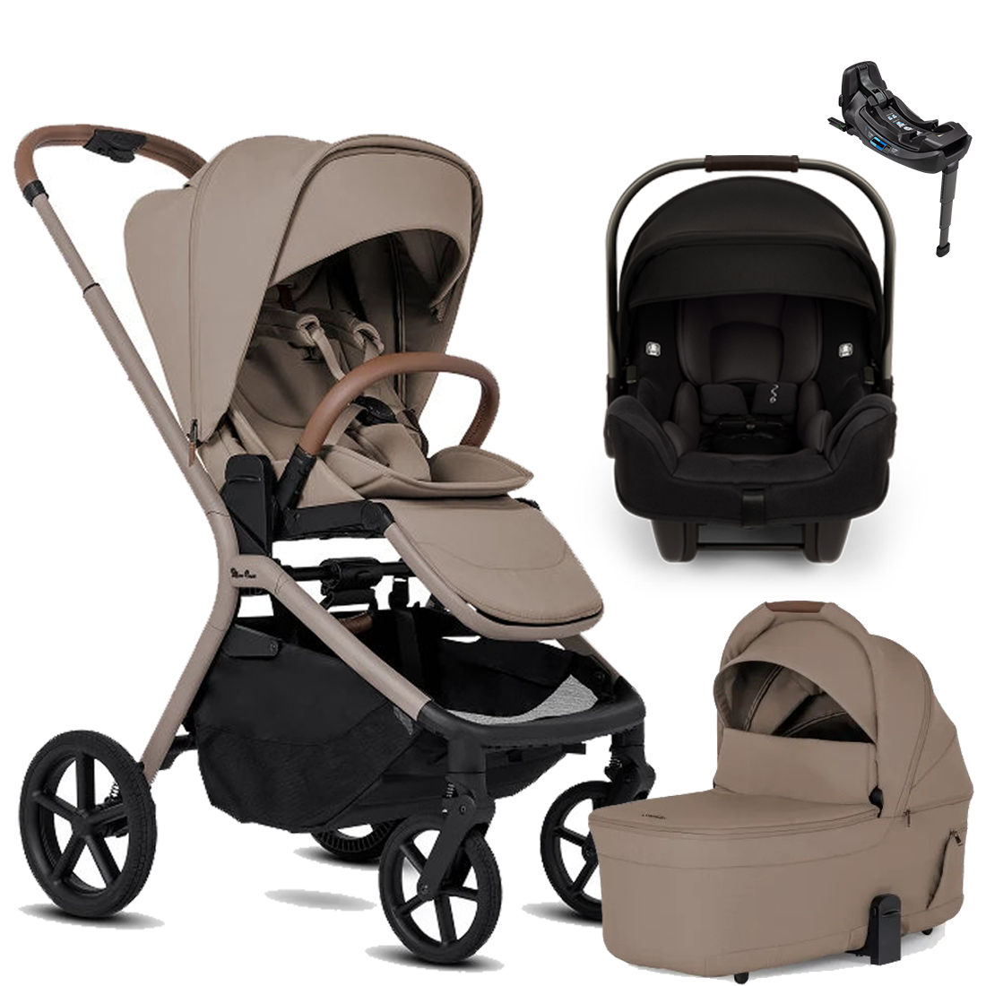 Silver Cross Breez Stroller + Bassinet + Nuna Pipa RX / Pipa Aire RX Travel System