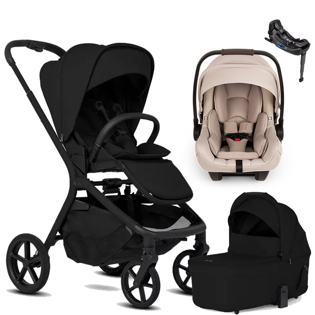 Silver Cross Breez Stroller + Bassinet + Nuna Pipa RX / Pipa Aire RX Travel System
