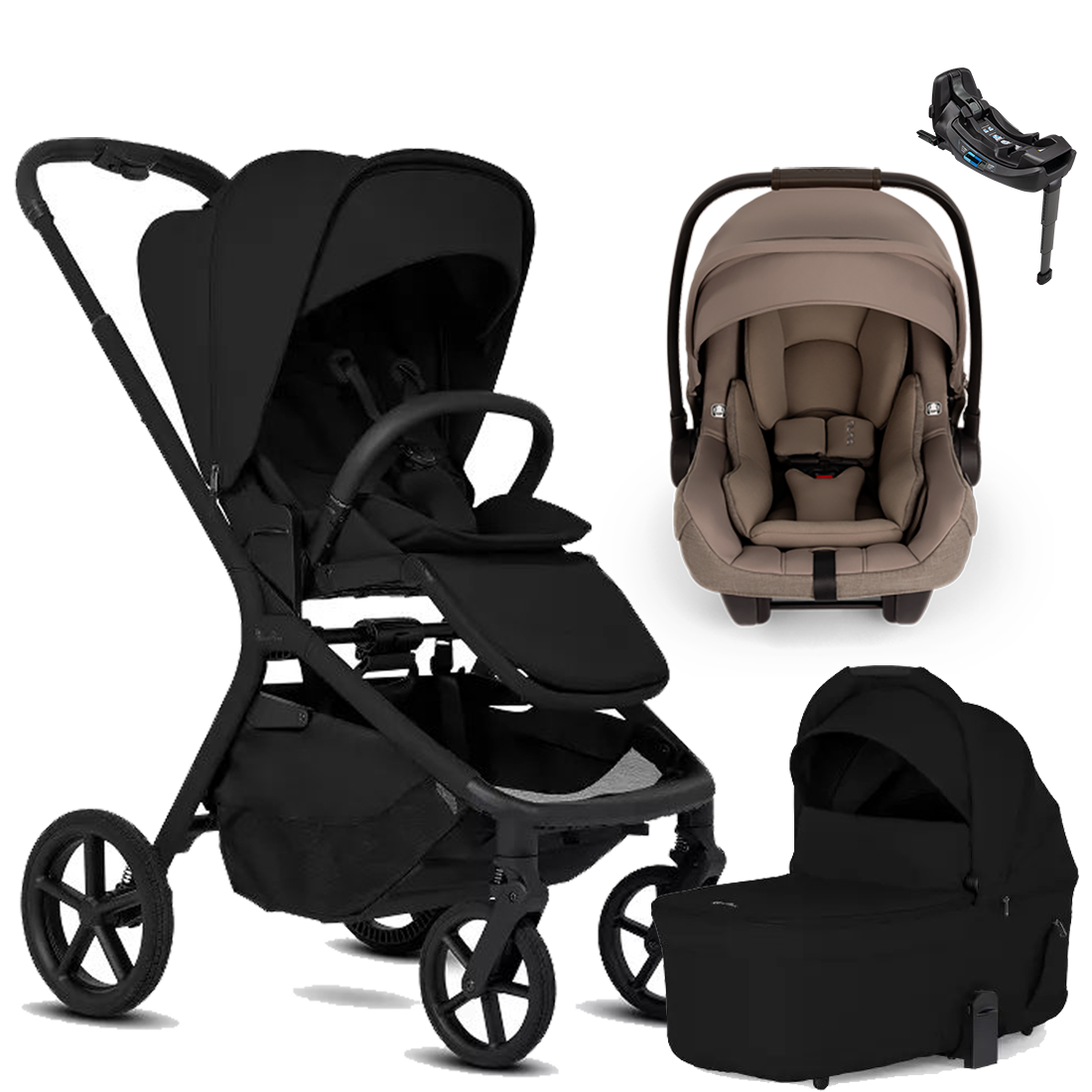 Silver Cross Breez Stroller + Bassinet + Nuna Pipa RX / Pipa Aire RX Travel System