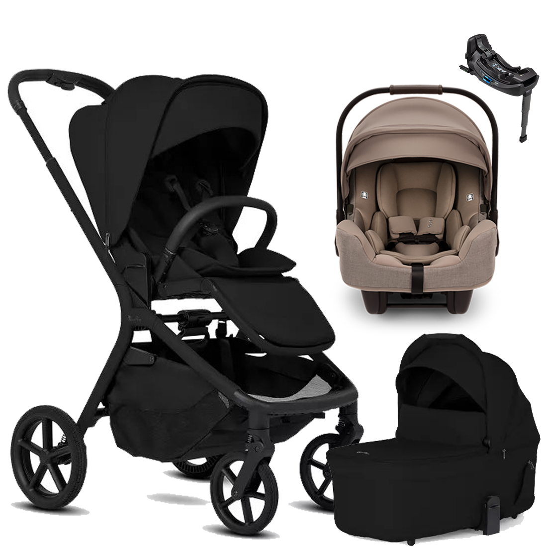 Silver Cross Breez Stroller + Bassinet + Nuna Pipa RX / Pipa Aire RX Travel System