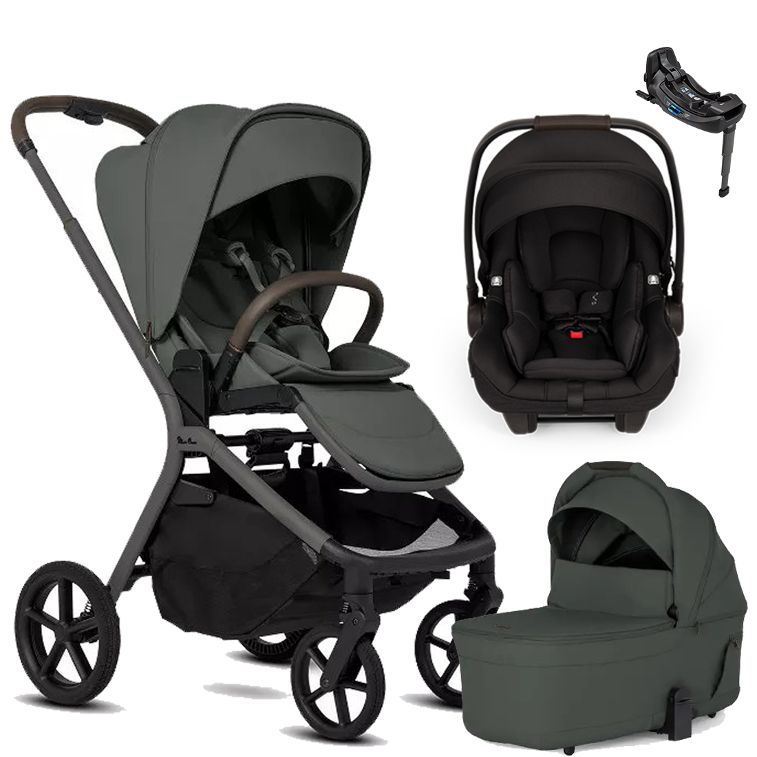 Silver Cross Breez Stroller + Bassinet + Nuna Pipa RX / Pipa Aire RX Travel System