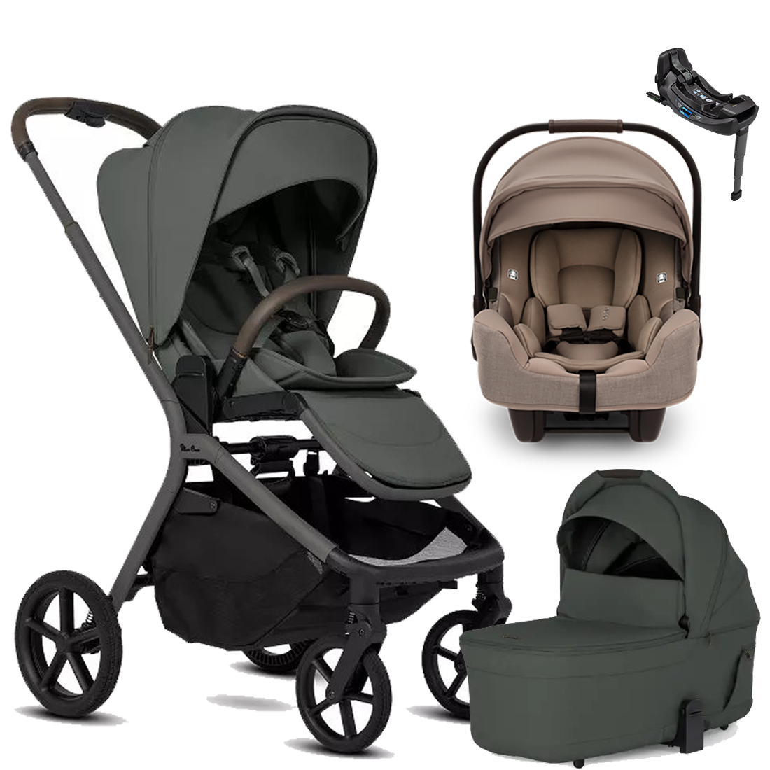 Silver Cross Breez Stroller + Bassinet + Nuna Pipa RX / Pipa Aire RX Travel System