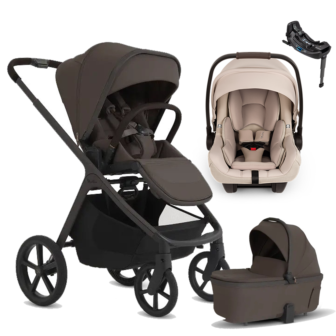 Silver Cross Cove 2 Stroller + Bassinet + Nuna Pipa RX / Pipa Aire RX Travel System
