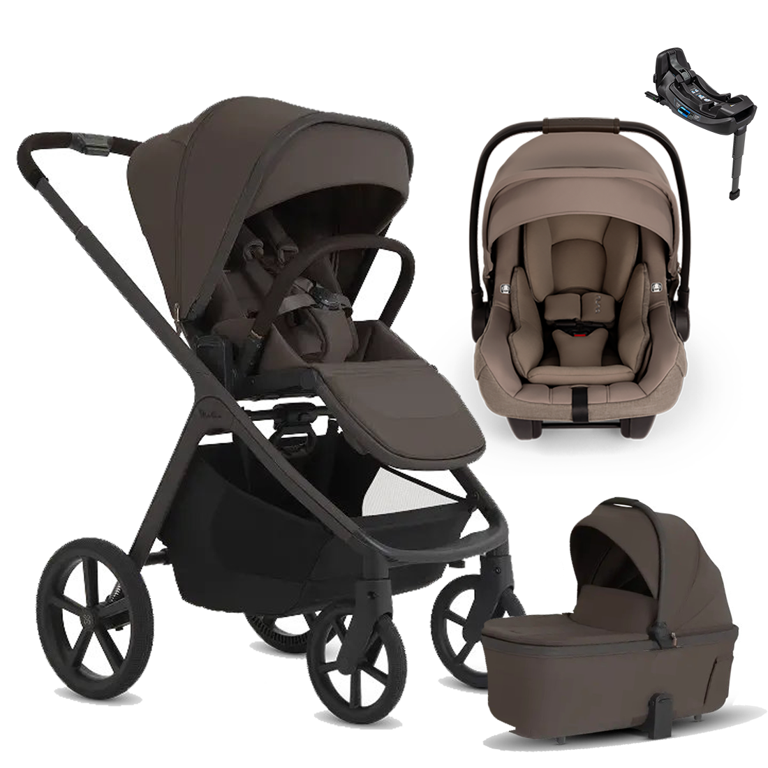 Silver Cross Cove 2 Stroller + Bassinet + Nuna Pipa RX / Pipa Aire RX Travel System