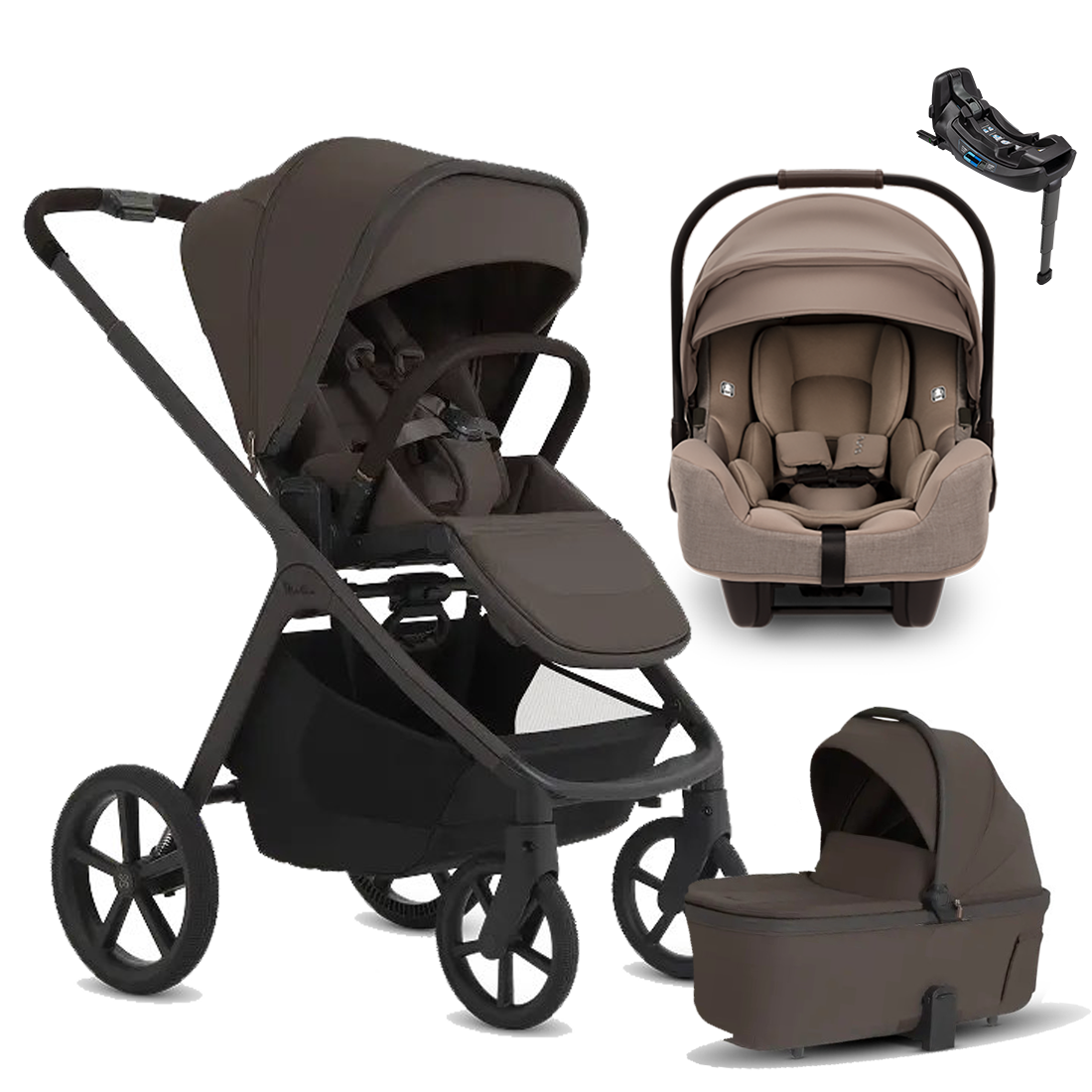 Silver Cross Cove 2 Stroller + Bassinet + Nuna Pipa RX / Pipa Aire RX Travel System