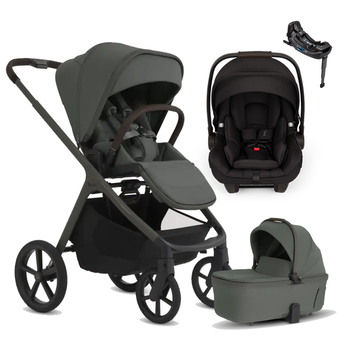 Silver Cross Cove 2 Stroller + Bassinet + Nuna Pipa RX / Pipa Aire RX Travel System