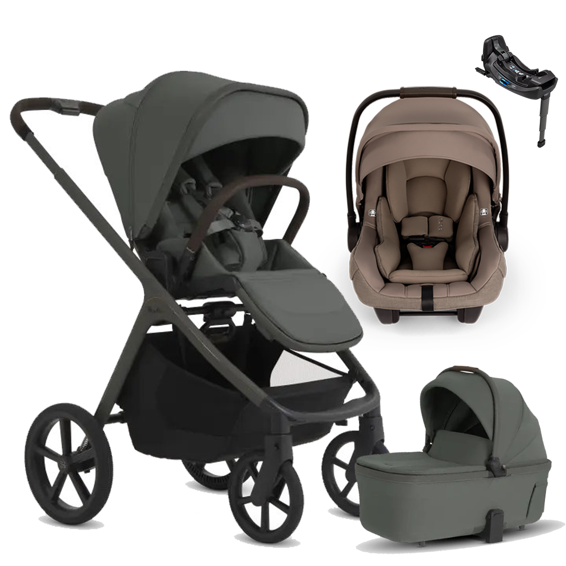 Silver Cross Cove 2 Stroller + Bassinet + Nuna Pipa RX / Pipa Aire RX Travel System