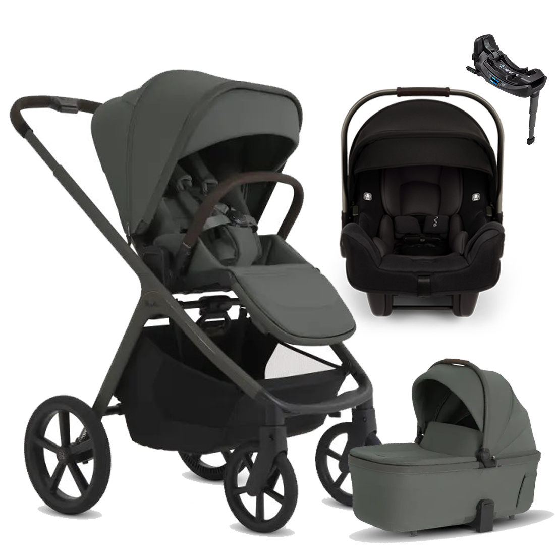 Silver Cross Cove 2 Stroller + Bassinet + Nuna Pipa RX / Pipa Aire RX Travel System