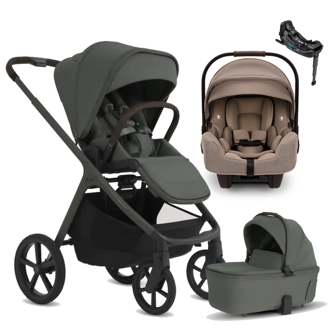 Silver Cross Cove 2 Stroller + Bassinet + Nuna Pipa RX / Pipa Aire RX Travel System