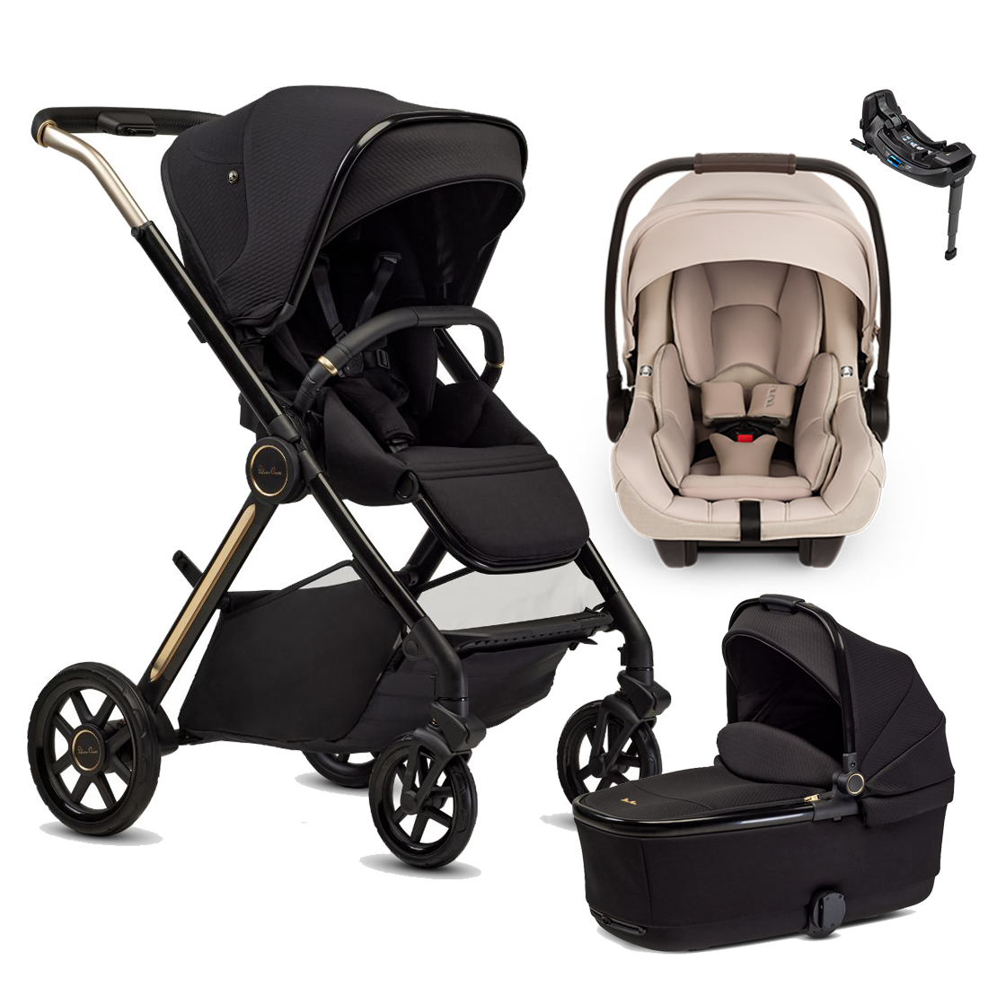 Silver Cross Reef 2 Stroller + Bassinet + Nuna Pipa RX / Pipa Aire RX Travel System