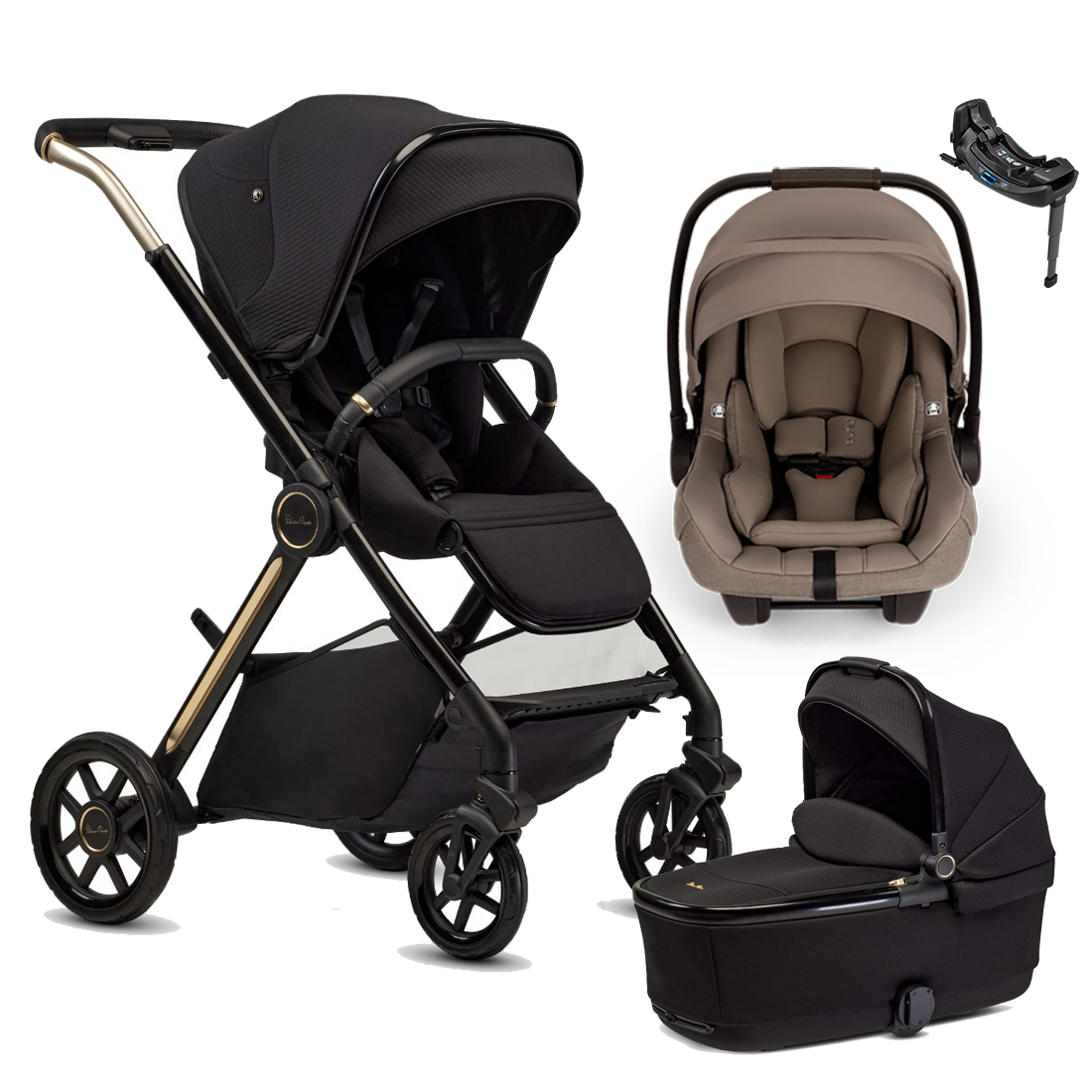 Silver Cross Reef 2 Stroller + Bassinet + Nuna Pipa RX / Pipa Aire RX Travel System