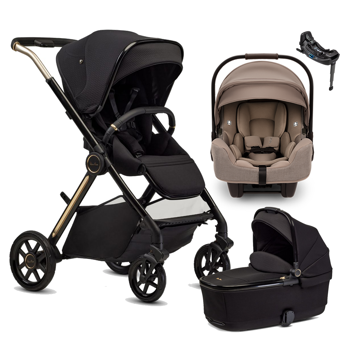Silver Cross Reef 2 Stroller + Bassinet + Nuna Pipa RX / Pipa Aire RX Travel System