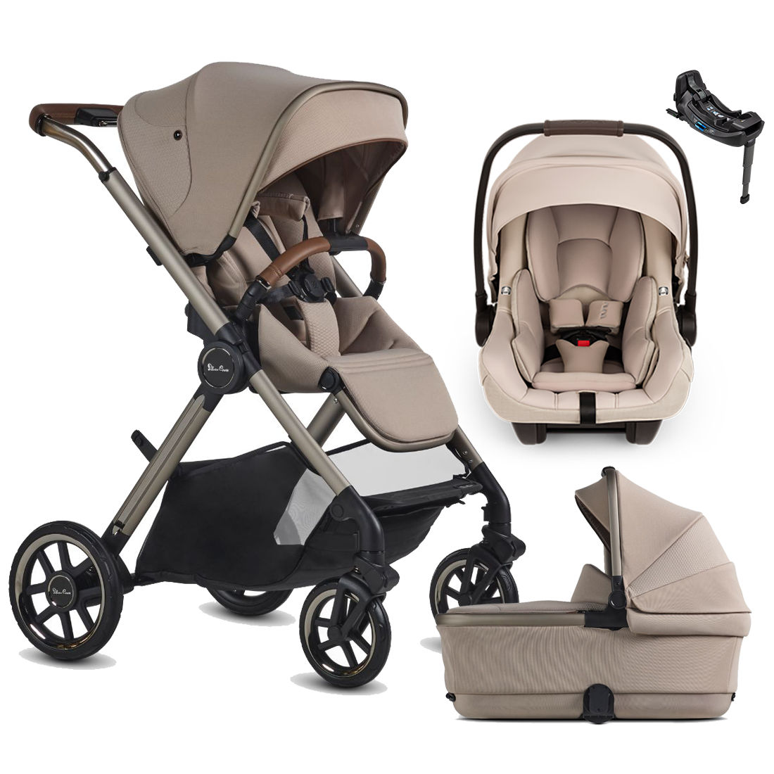 Silver Cross Reef 2 Stroller + Bassinet + Nuna Pipa RX / Pipa Aire RX Travel System