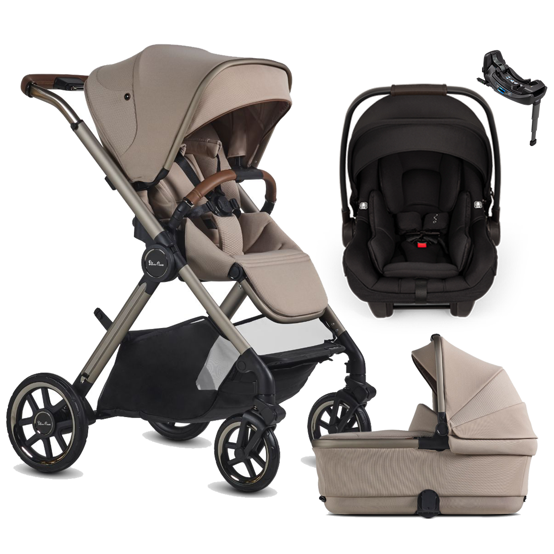 Silver Cross Reef 2 Stroller + Bassinet + Nuna Pipa RX / Pipa Aire RX Travel System