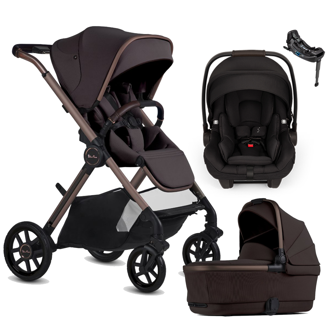 Silver Cross Reef 2 Stroller + Bassinet + Nuna Pipa RX / Pipa Aire RX Travel System