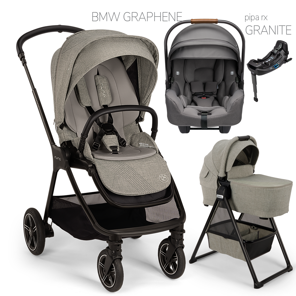 Nuna® TRIV Next™ + Bassinet + PIPA Aire / PIPA RX / PIPA Aire RX Travel System