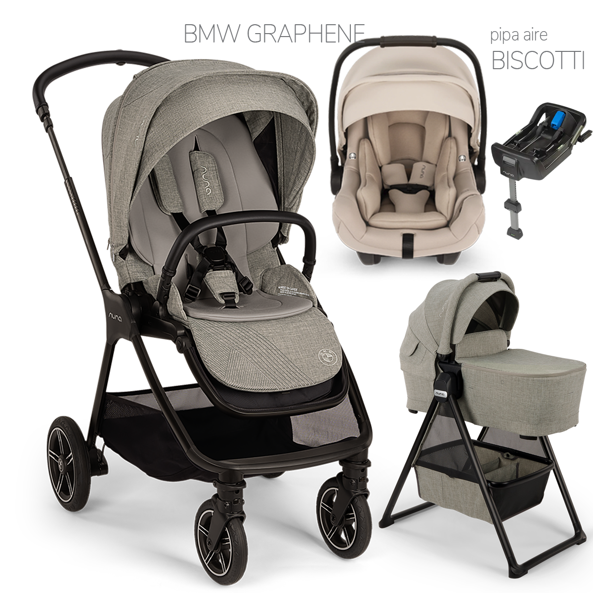 Nuna® TRIV Next™ + Bassinet + PIPA Aire / PIPA RX / PIPA Aire RX Travel System