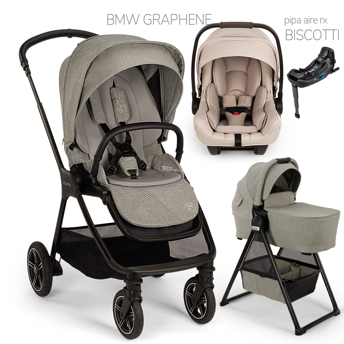 Nuna® TRIV Next™ + Bassinet + PIPA Aire / PIPA RX / PIPA Aire RX Travel System