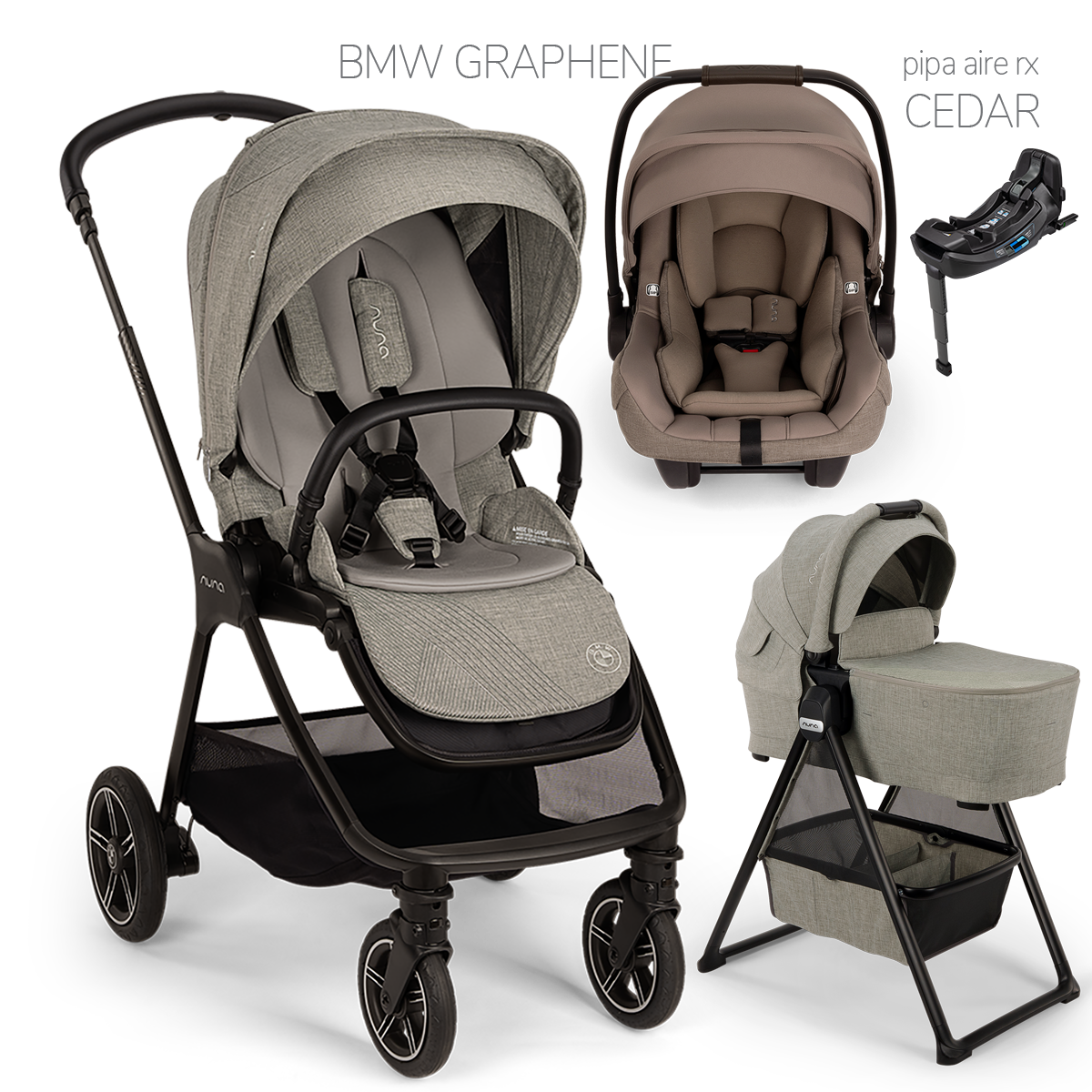 Nuna® TRIV Next™ + Bassinet + PIPA Aire / PIPA RX / PIPA Aire RX Travel System