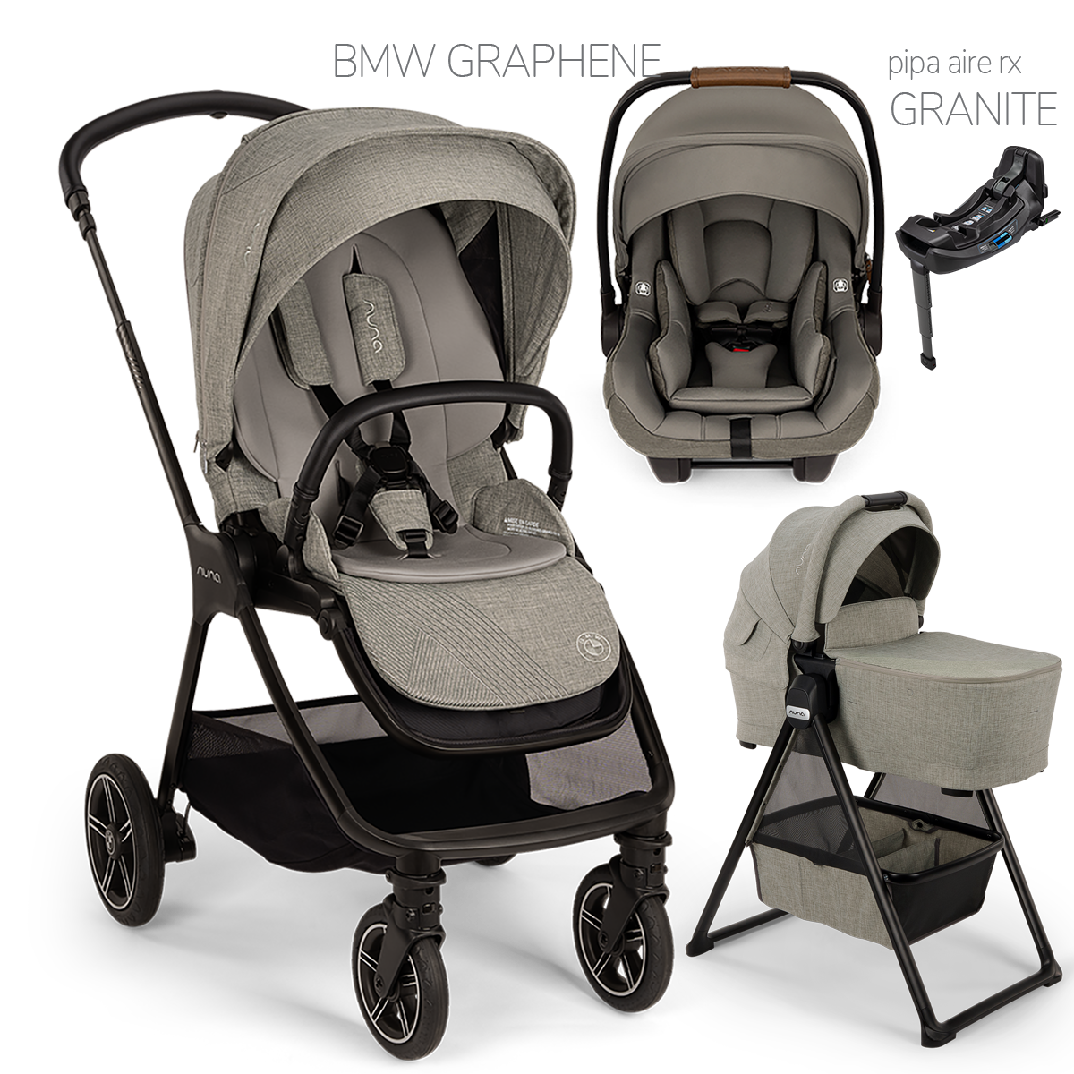 Nuna® TRIV Next™ + Bassinet + PIPA Aire / PIPA RX / PIPA Aire RX Travel System