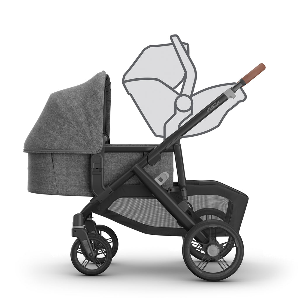UPPAbaby Vista V3 Double Stroller for TWINS + 2 Bassinets + 2 Mesa/Aria Car Seats