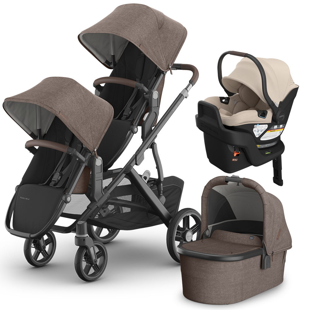 UPPAbaby Vista V3 Double Stroller + Bassinet + Mesa/Aria Travel System