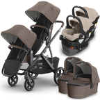 UPPAbaby Vista V3 Double Stroller for TWINS + 2 Bassinets + 2 Mesa/Aria Car Seats