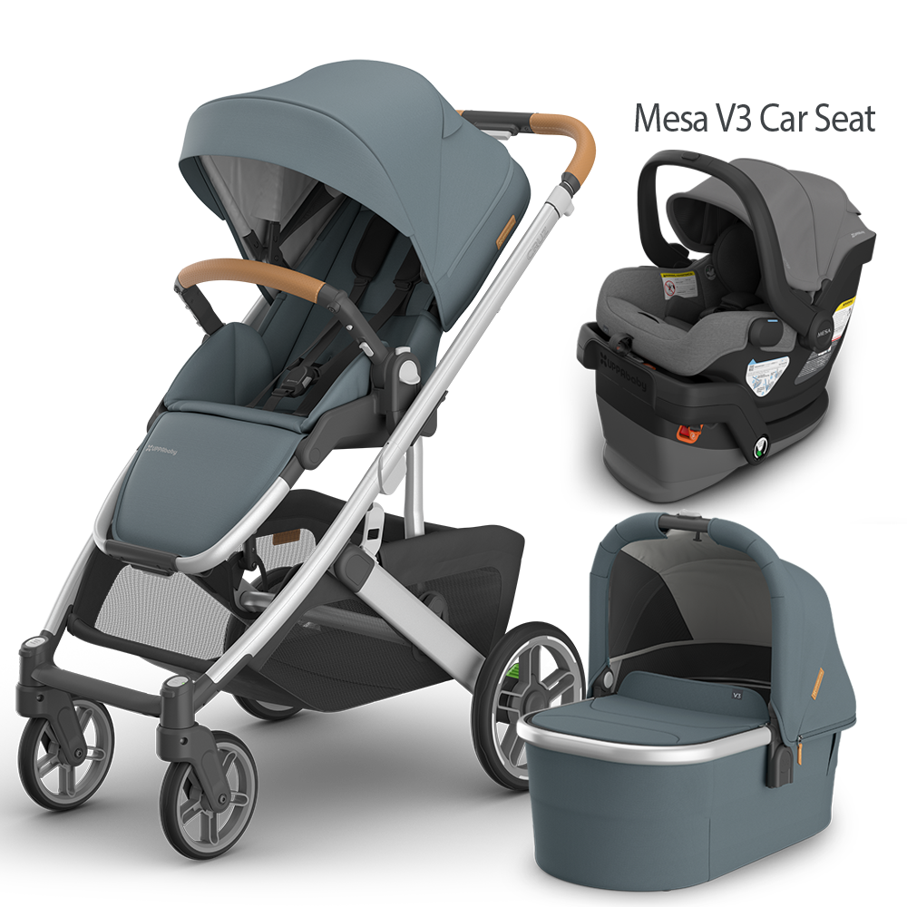 UPPAbaby Cruz V3 Stroller + Bassinet + Mesa/Aria Travel System