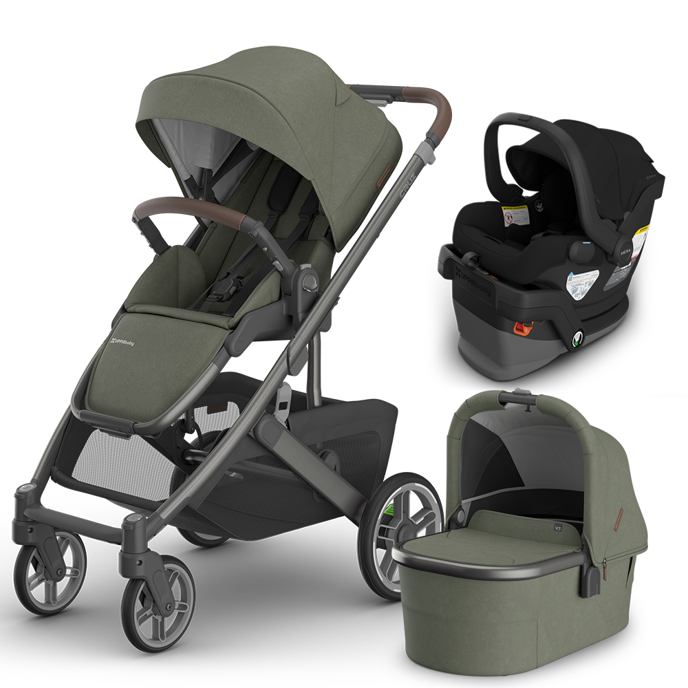 UPPAbaby Cruz V3 Stroller + Bassinet + Mesa/Aria Travel System
