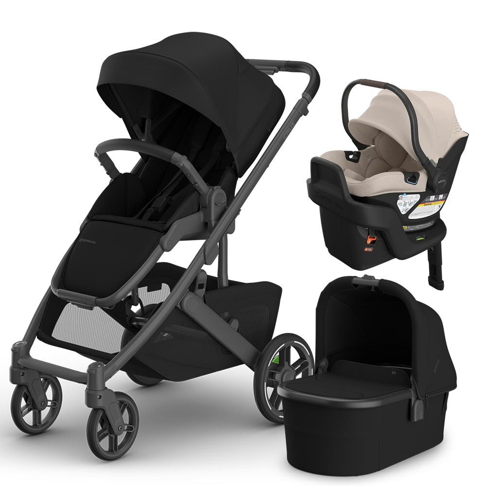 UPPAbaby Cruz V3 Stroller + Bassinet + Mesa/Aria Travel System