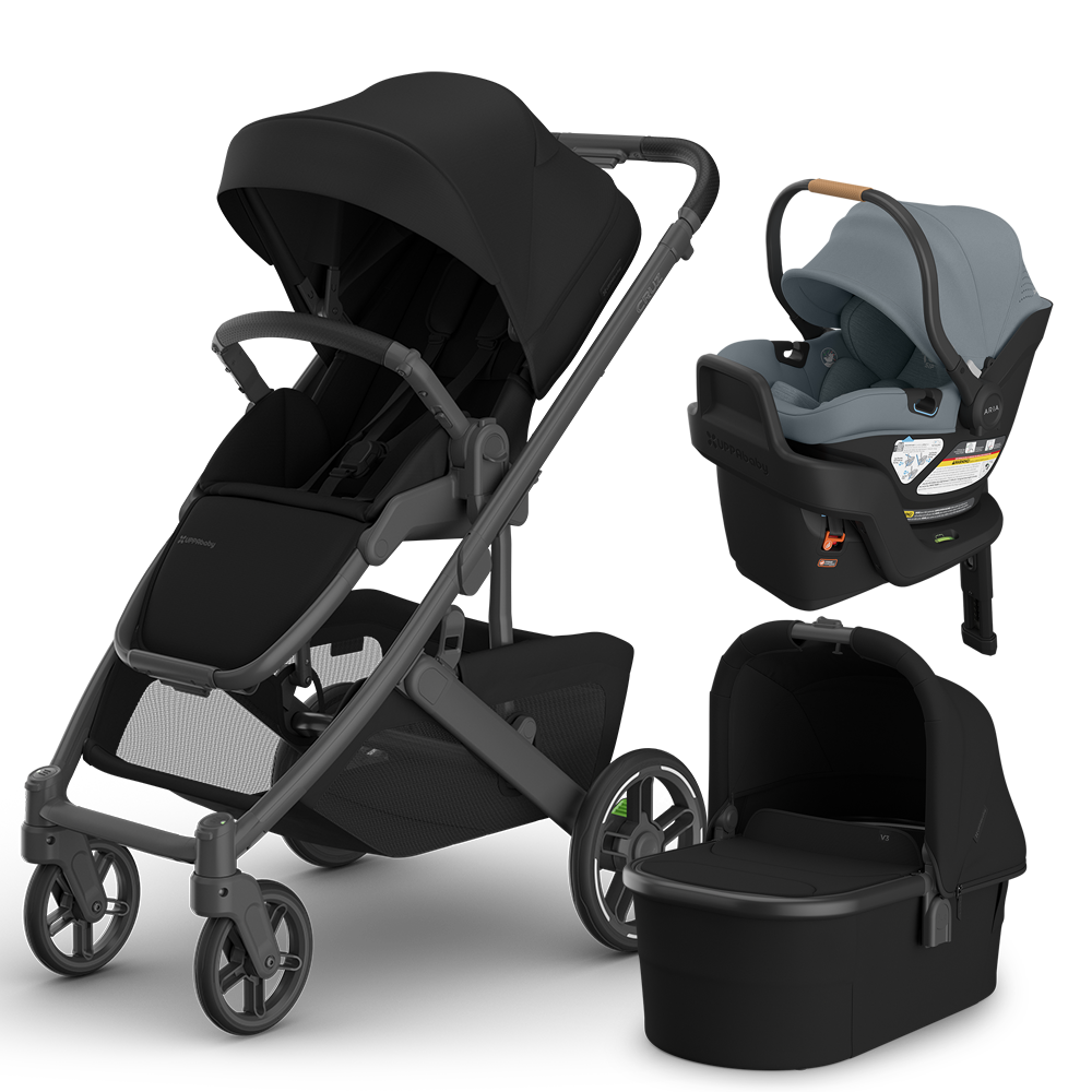 UPPAbaby Cruz V3 Stroller + Bassinet + Mesa/Aria Travel System