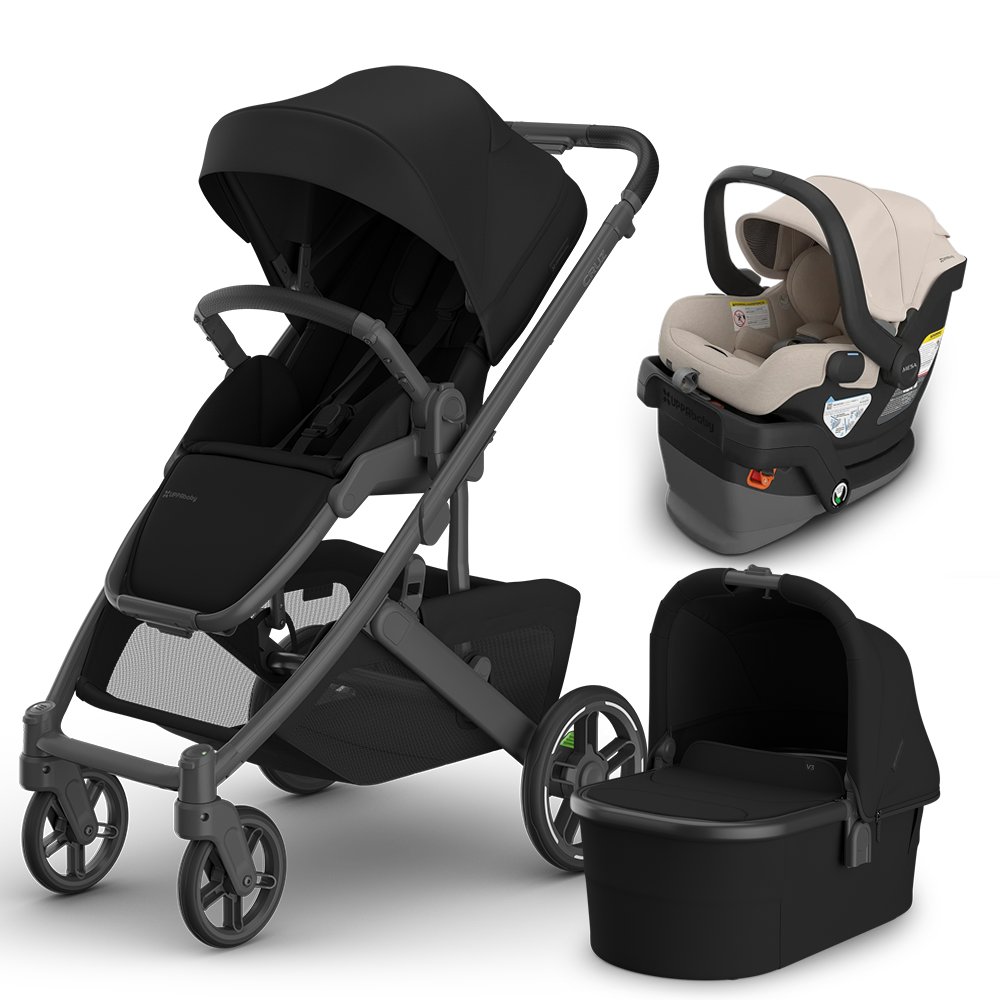 UPPAbaby Cruz V3 Stroller + Bassinet + Mesa/Aria Travel System