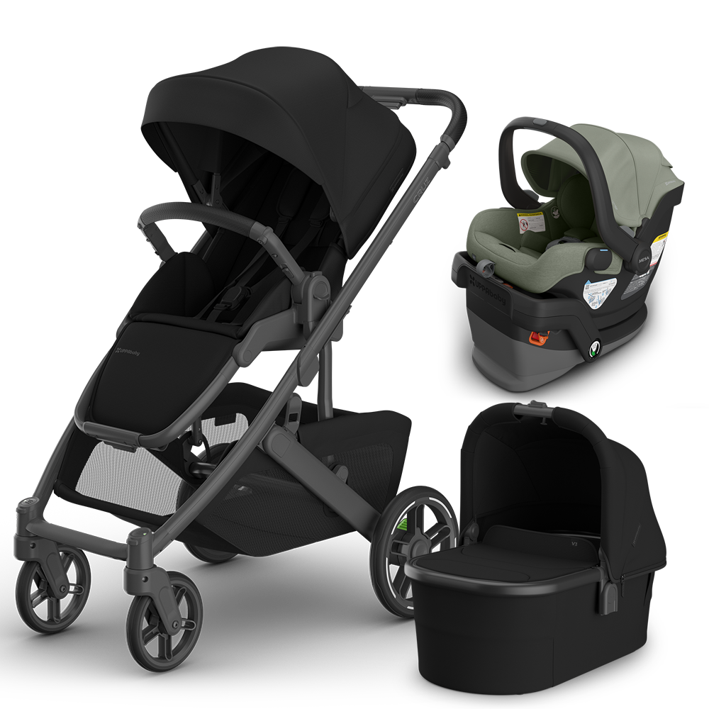 UPPAbaby Cruz V3 Stroller + Bassinet + Mesa/Aria Travel System