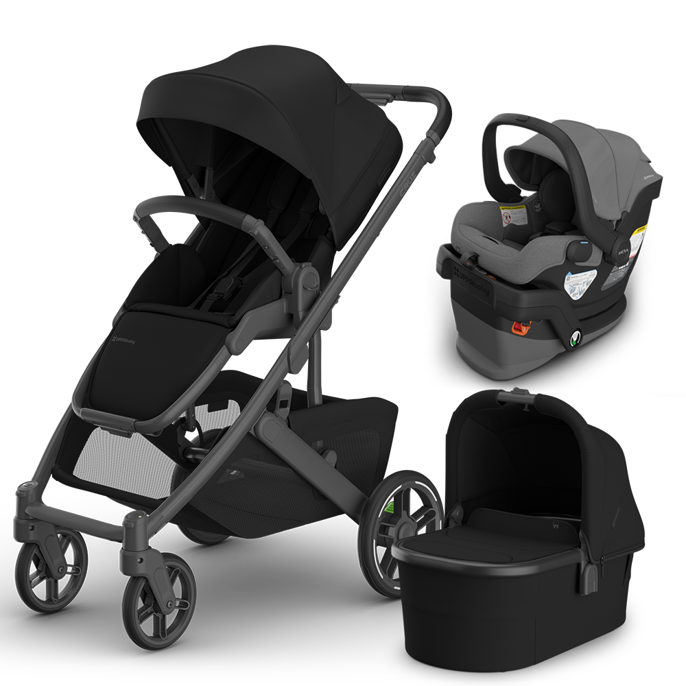 UPPAbaby Cruz V3 Stroller + Bassinet + Mesa/Aria Travel System