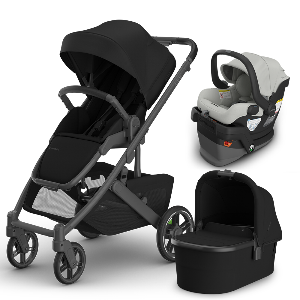 UPPAbaby Cruz V3 Stroller + Bassinet + Mesa/Aria Travel System