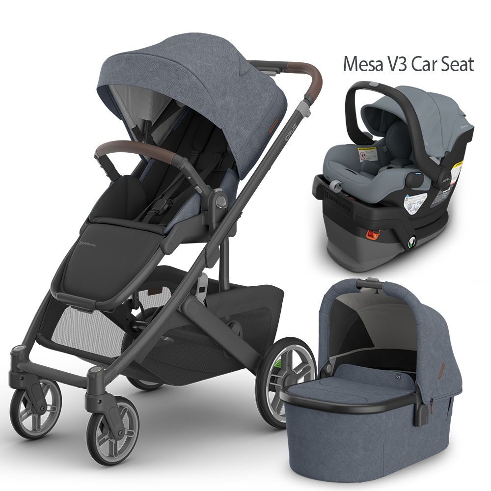 UPPAbaby Cruz V3 Stroller + Bassinet + Mesa/Aria Travel System