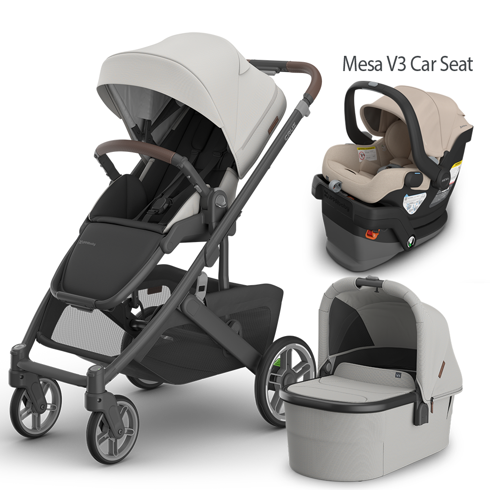 UPPAbaby Cruz V3 Stroller + Bassinet + Mesa/Aria Travel System