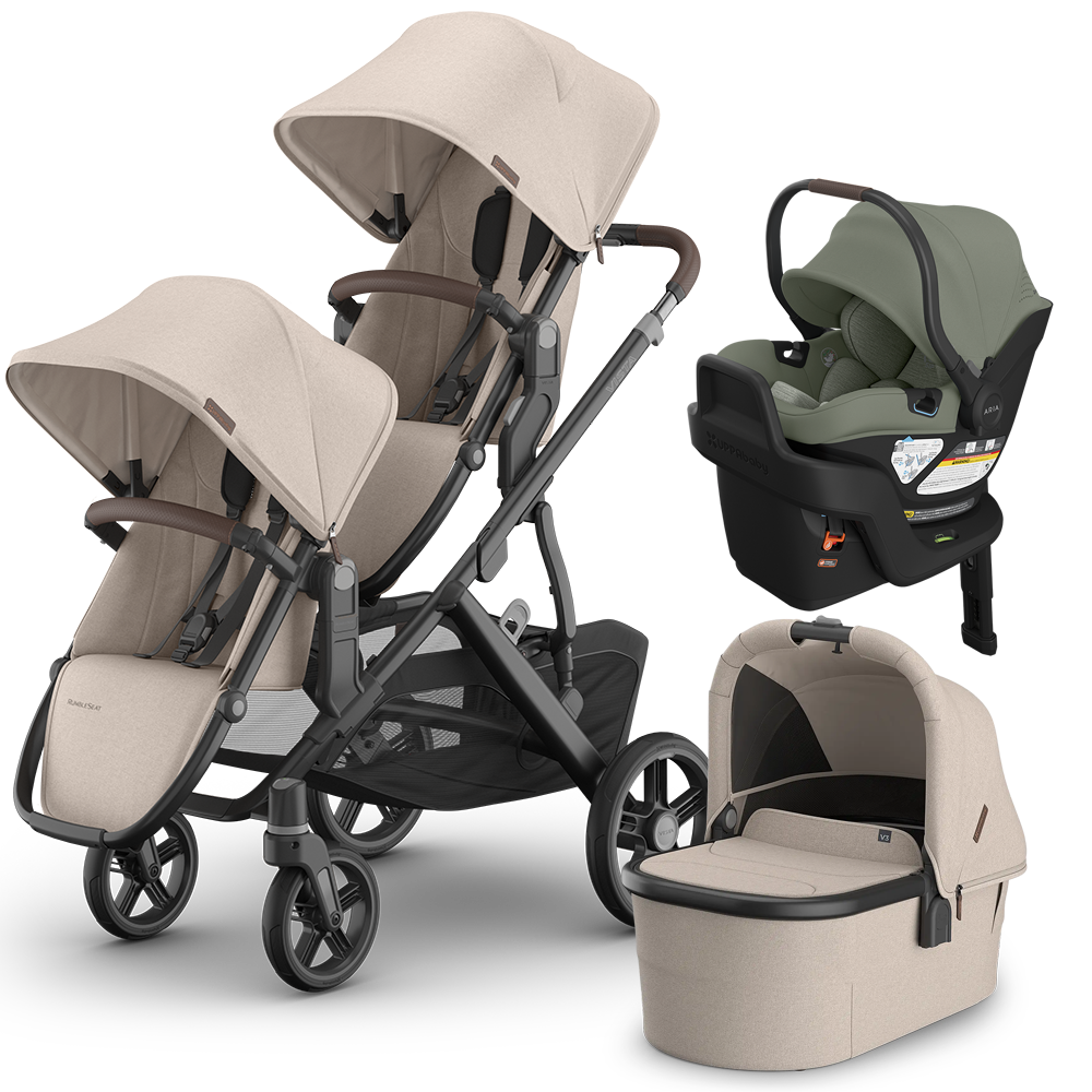 UPPAbaby Vista V3 Double Stroller + Bassinet + Mesa/Aria Travel System
