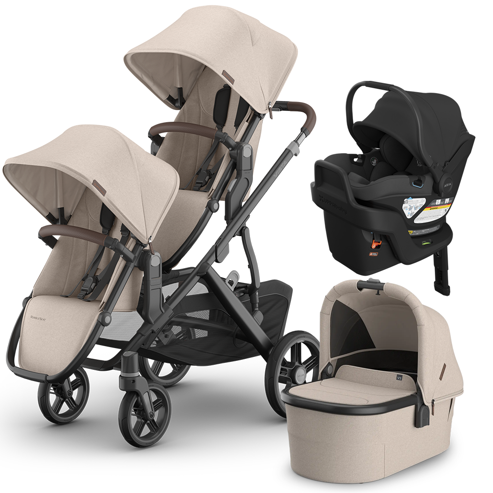 UPPAbaby Vista V3 Double Stroller + Bassinet + Mesa/Aria Travel System