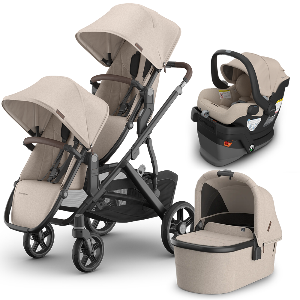UPPAbaby Vista V3 Double Stroller + Bassinet + Mesa/Aria Travel System