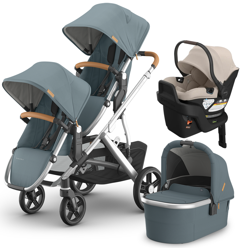 UPPAbaby Vista V3 Double Stroller + Bassinet + Mesa/Aria Travel System