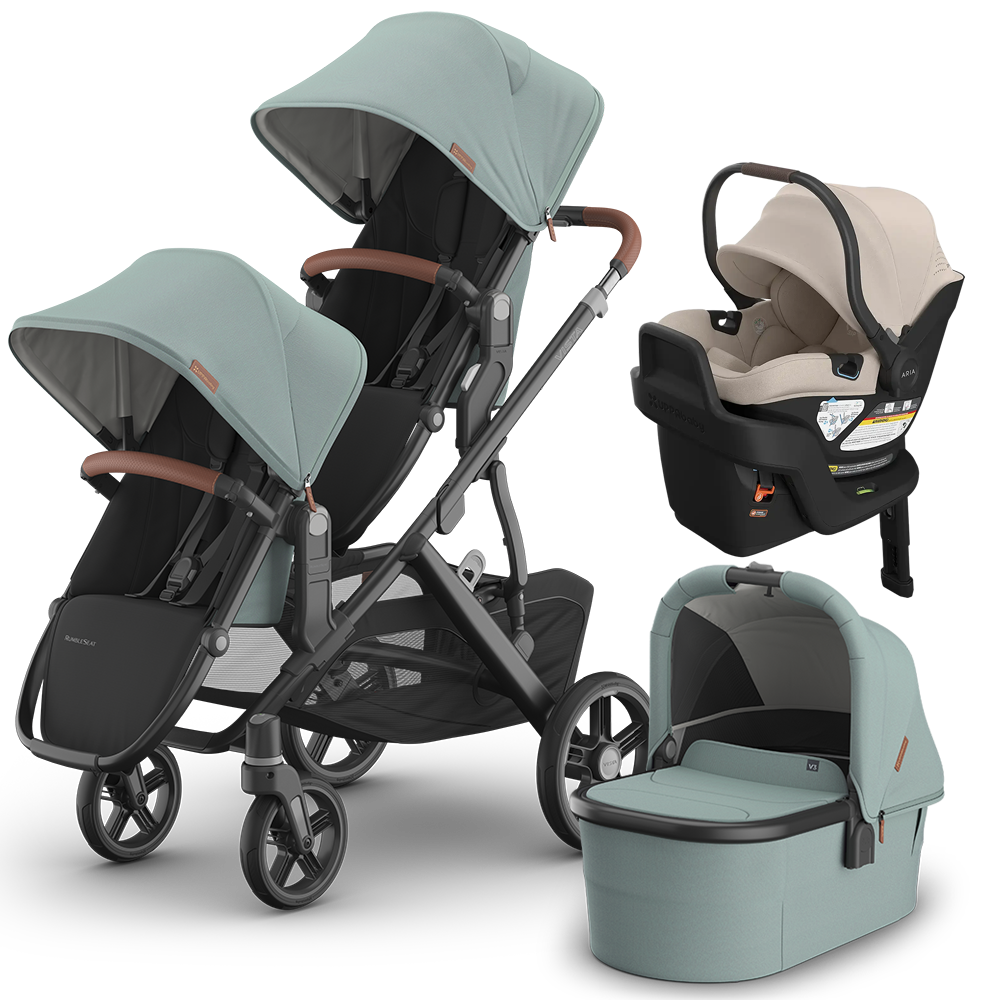 UPPAbaby Vista V3 Double Stroller + Bassinet + Mesa/Aria Travel System