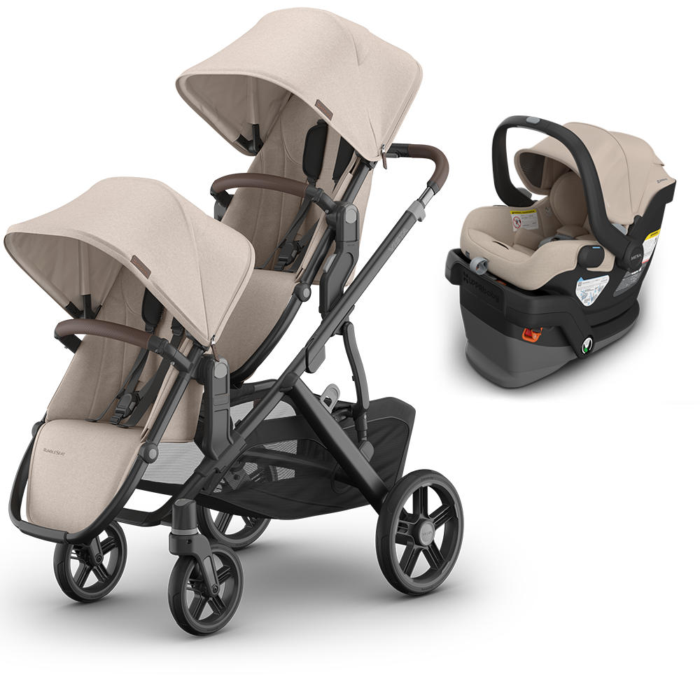 UPPAbaby Vista V3 Double Stroller + Mesa/Aria Travel System