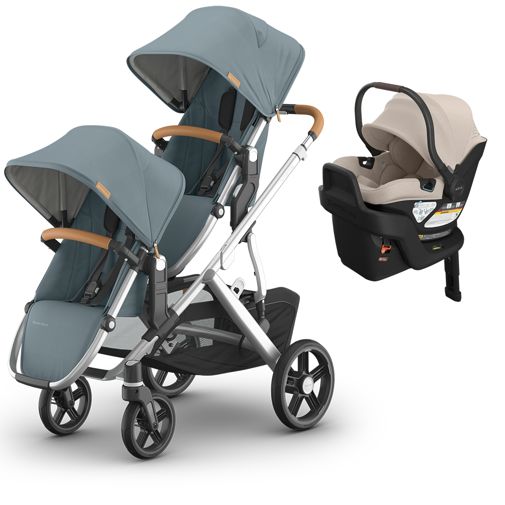 UPPAbaby Vista V3 Double Stroller for TWINS + 2 Mesa/Aria Car Seats