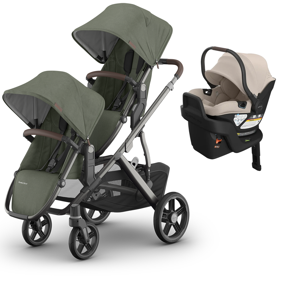 UPPAbaby Vista V3 Double Stroller for TWINS + 2 Mesa/Aria Car Seats
