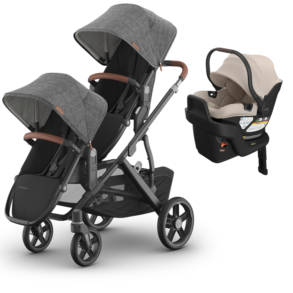 UPPAbaby Vista V3 Double Stroller for TWINS + 2 Mesa/Aria Car Seats