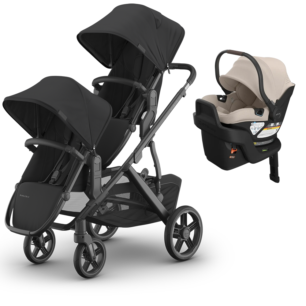 UPPAbaby Vista V3 Double Stroller for TWINS + 2 Mesa/Aria Car Seats